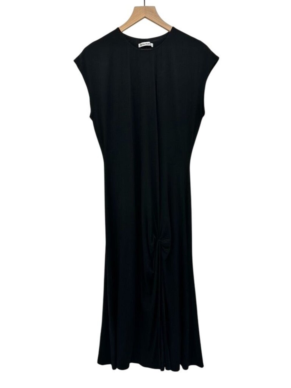 Reformation Black Sleeveless Maxi Dress Knotted Front Detail XL Tencel Blend